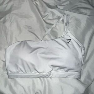 Gymshark White Asymmetrical Sports Bra